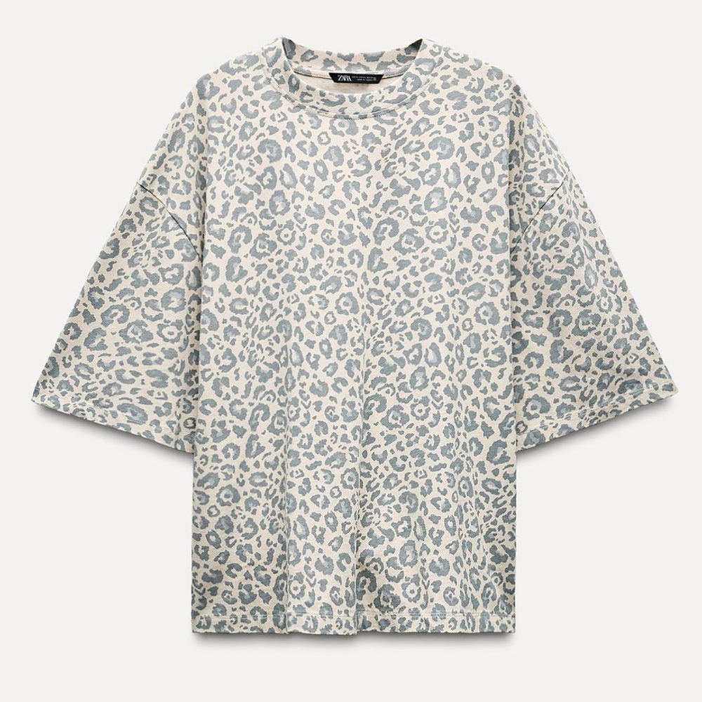 ZARA Oversized Leopard Print Shirt Size Small